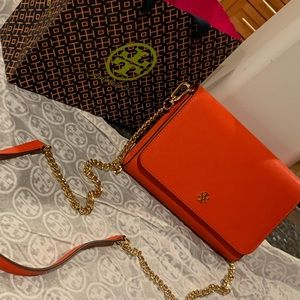Tory Burch Emerson Chain Wallet Cross Body Bag - Bright Samba